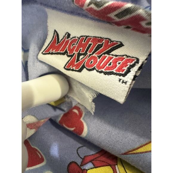 ✨2/$20 Mighty Mouse Cartoon Graphic Nurse CNA V-Neck Scrub Top Blue Size Large - Picture 9 of 16